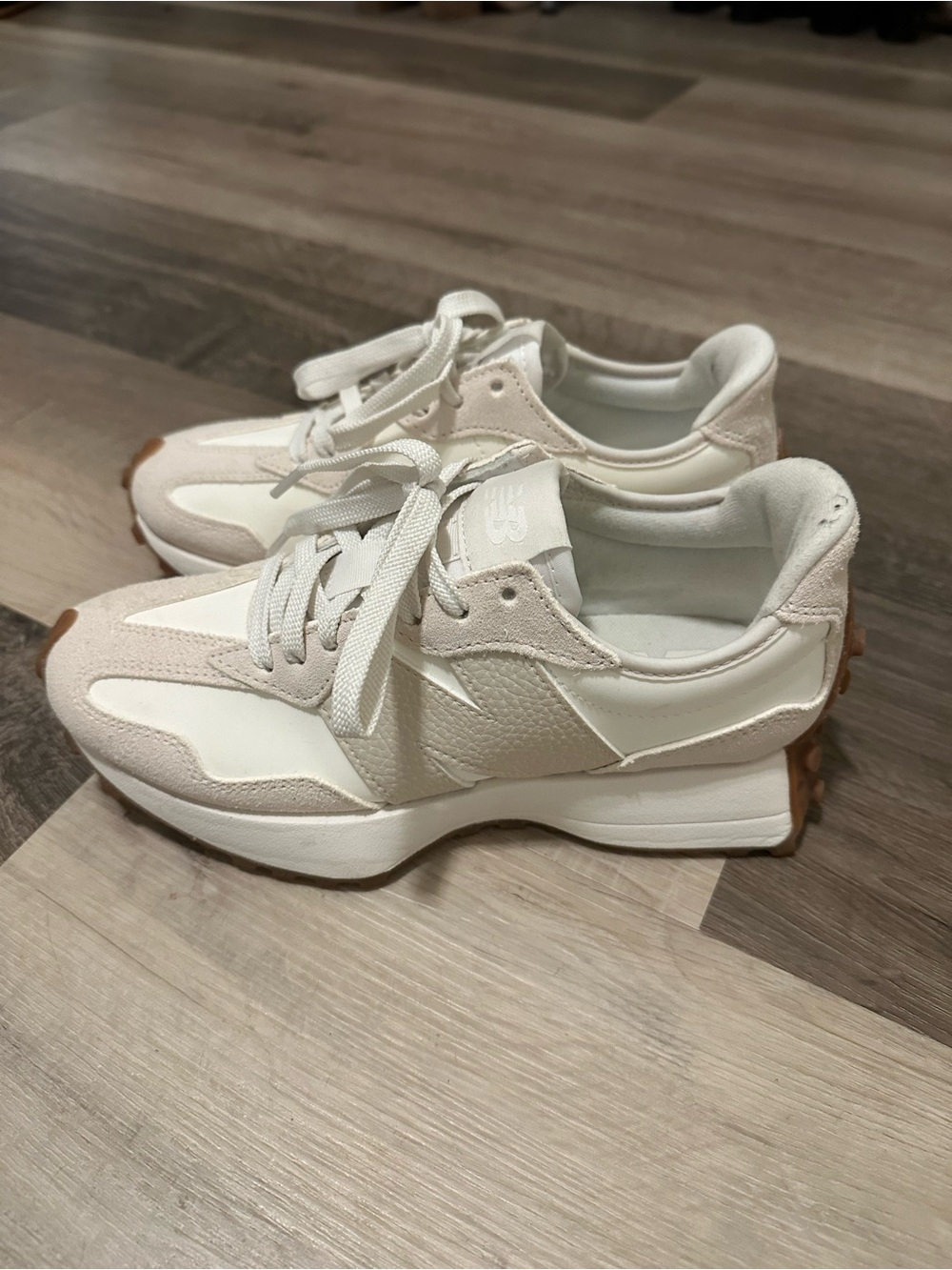 New Balance Cream & White Women's Platform Sneakers